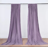 2 Pack Violet Amethyst Scuba Polyester Divider Backdrop Curtains, Inherently Flame Resistant Event Drapery Panels Wrinkle Free With Rod Pockets