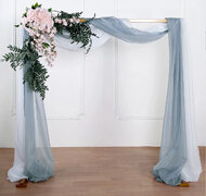 Dusty Blue Sheer Organza Wedding Arch Draping Fabric, Long Curtain Backdrop Window Scarf Valance 18ft