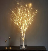 2.62Ft 50LED Luminous White Birch Branch Decorative Light, Simulated Artificial Branch Powered By Battery,