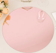 Rose Gold Mirror Acrylic Charger Plates For Table Setting, Lightweight Round Decorative Dining Plate Chargers