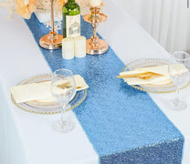 Dazzling Sky Blue Sequin Table Runner - Instant Glam for Parties & Festive Events - Disposable, Easy-to-Use - Perfect Easter Gift Idea