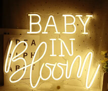 Rental 1pc Baby In Bloom Neon Sign Light, LED Signs For Wall Decor Led Sign, USB Powered For Bedroom Shower Decor, Wedding Birthday Party Room Decor Aesthetic Gift (12.5*15.7in)