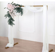 White Chiffon Divider Backdrop Curtains, Inherently Flame Resistant Sheer Premium Organza Event Drapery Panels With Rod Pockets