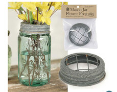 Mason Jar Flower Frog Lid - Barn Roof - Box of 6