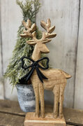 13x7” Wooden Reindeer  with bowtie