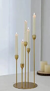 5 arm Gold Candlestick centrepiece 