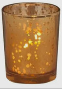 Gold Rustic Amber Glass Votive Holder