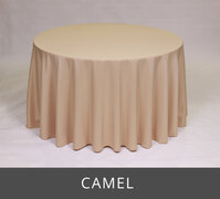 POLY 90”X 90”SQUARE TABLECLOTH, CAMEL