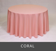 POLY 132” ROUND TABLECLOTH, CORAL