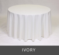 POLY 90”X 90”SQUARE TABLECLOTH, IVORY