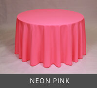 POLY 90”X 90”SQUARE TABLECLOTH, NEON PINK