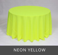 POLY 90”X 132” RECTANGLE TABLECLOTH, NEON YELLOW 