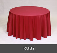 POLY 90”X 90”SQUARE TABLECLOTH, RUBY