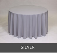 POLY 90”X 132” RECTANGLE TABLECLOTH, SILVER 