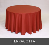 POLY 90”X 90”SQUARE TABLECLOTH, TERRACOTTA 