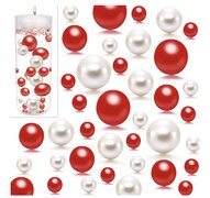 Red and white different sizes vase filler