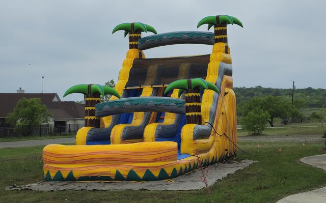 17' Dual Lane Tropical Lava Slide